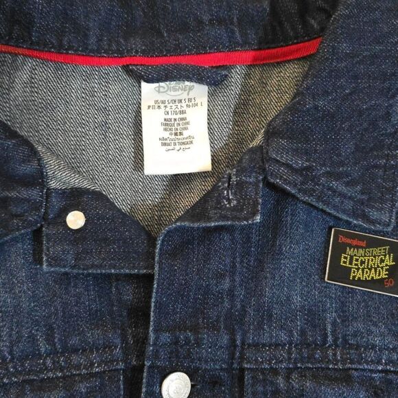Disney Denim Jacket Adult Small Electrical Parade 50th Anniversary Mickey Mouse - Picture 6 of 8